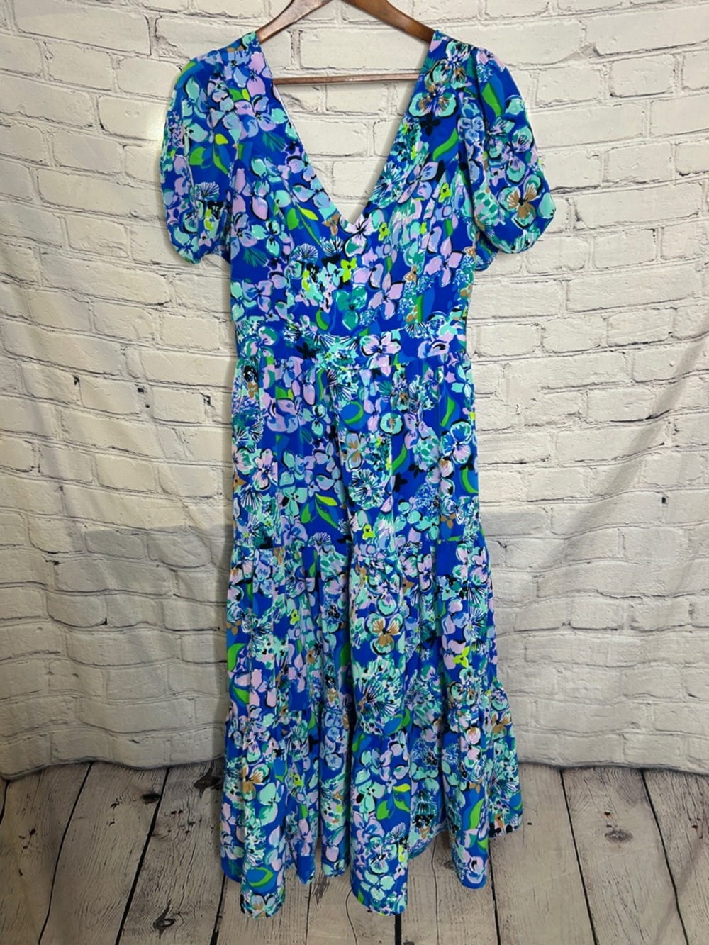 Lilly Pulitzer Grace Short Puffed Sleeve Midi Dress Size 10 Brand New W/Tags
